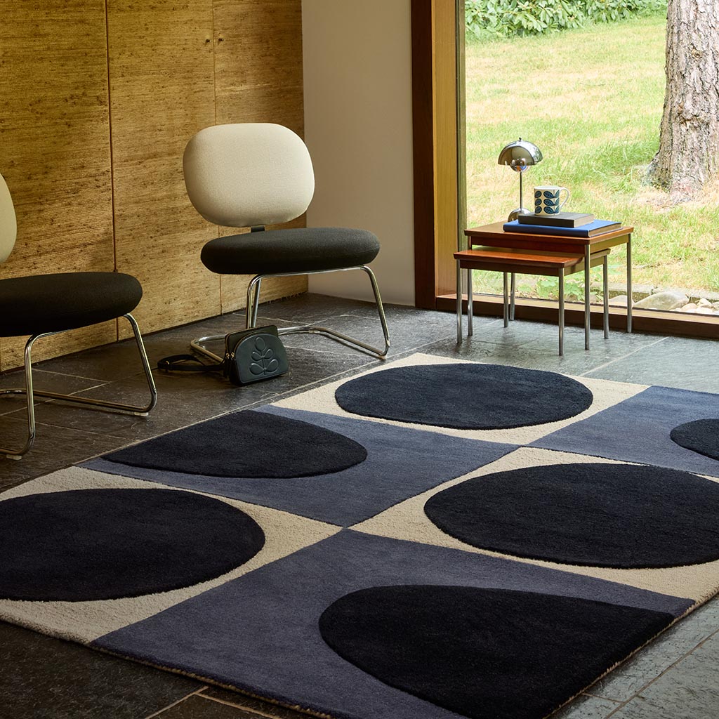 
Designer Teppich „Spot Square“ - handgetuftet, aus 100% reiner Schurwolle - 120 x 180 cm / Blue/Navy