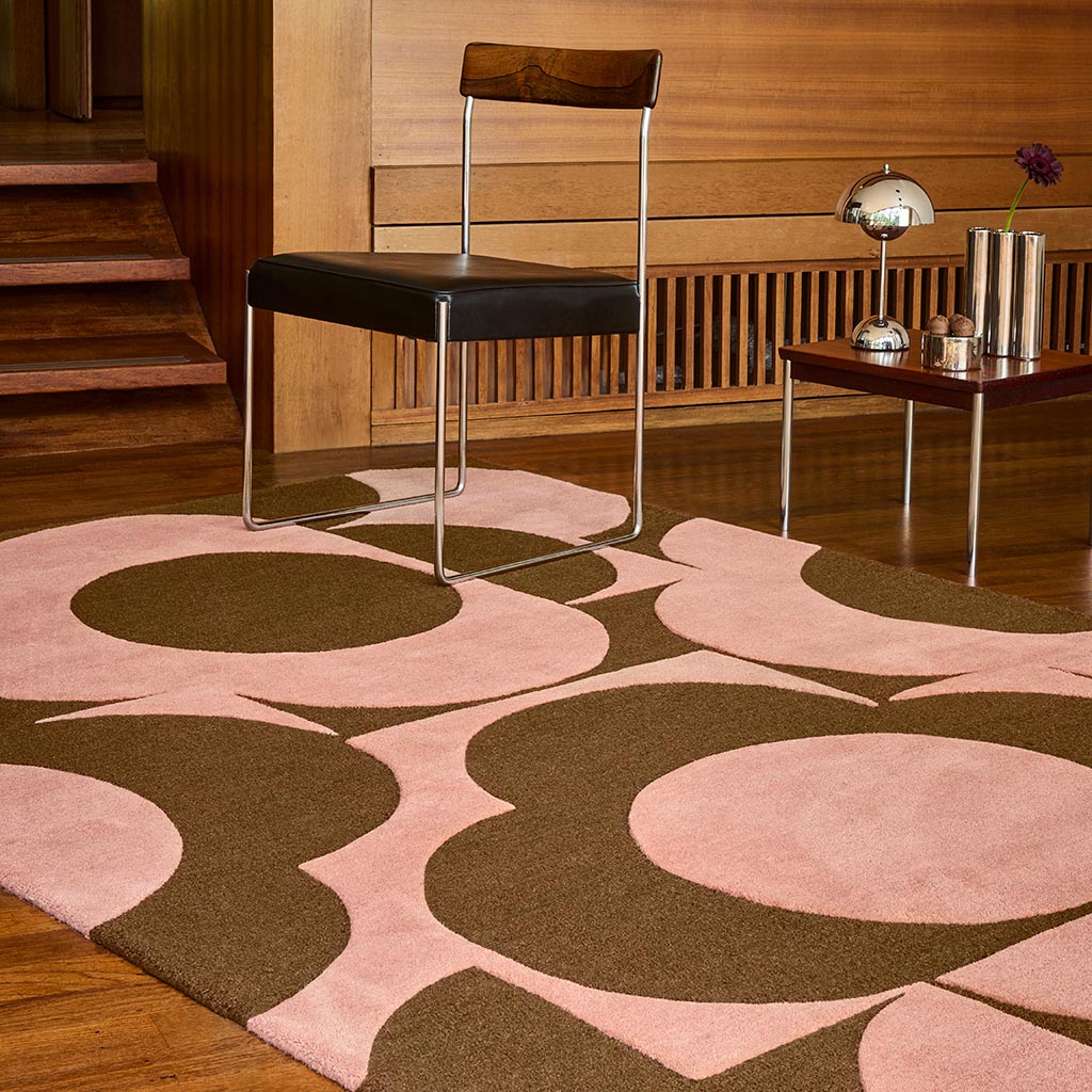 
Designer Teppich „Prism Flower“ - handgetuftet, aus 100% reiner Schurwolle - 120 x 180 cm / Pink/Terracotta