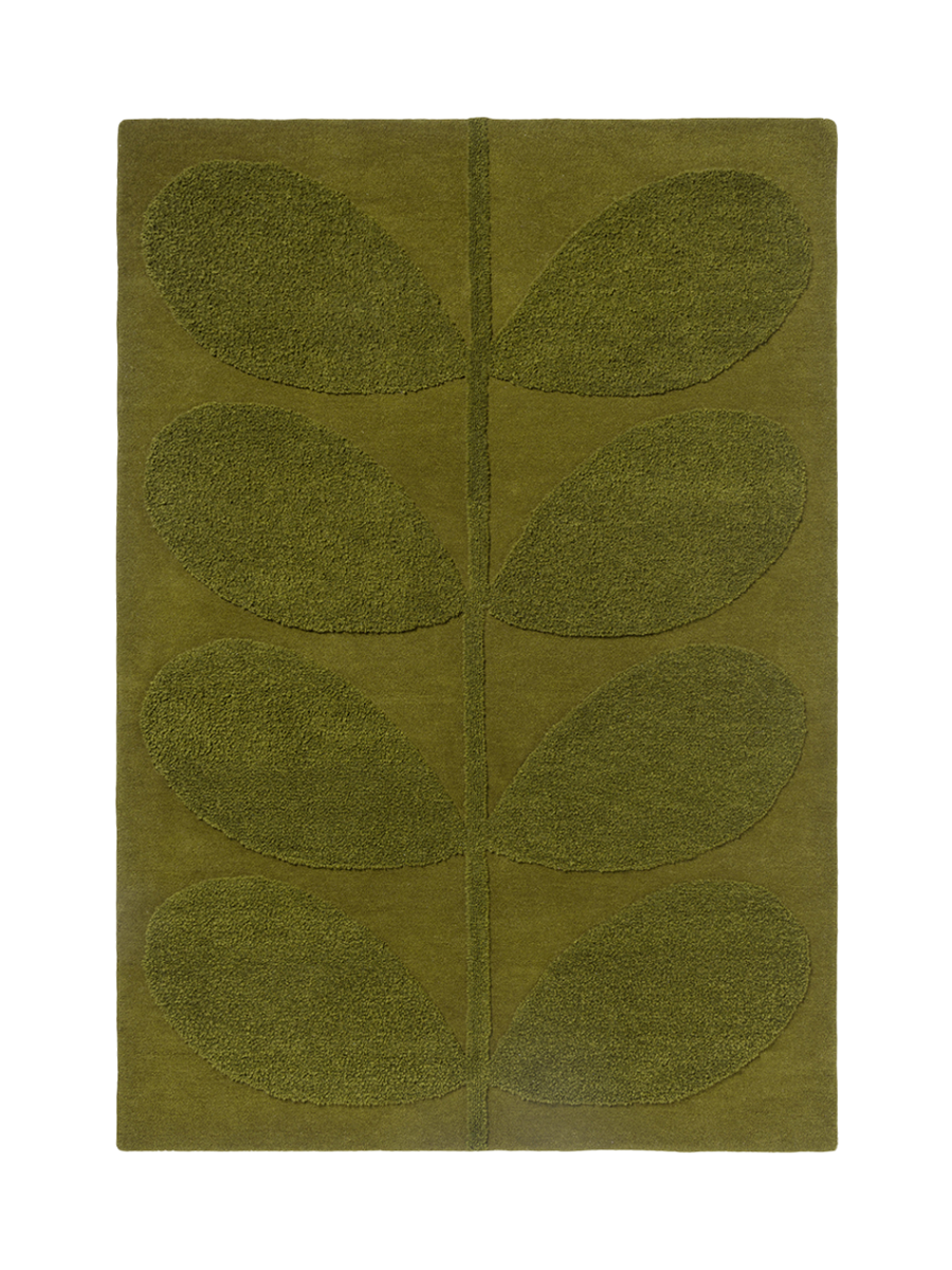 
Designer Teppich „Solid Stem“ - handgetuftet, aus 100% reiner Schurwolle - 120 x 180 cm / Olivgrün