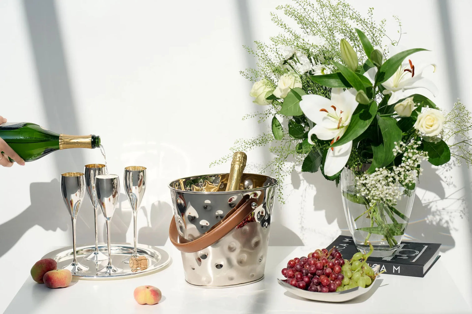 
Flûtes à champagne Premium « Dodo » (lot de 4) - finement argentées