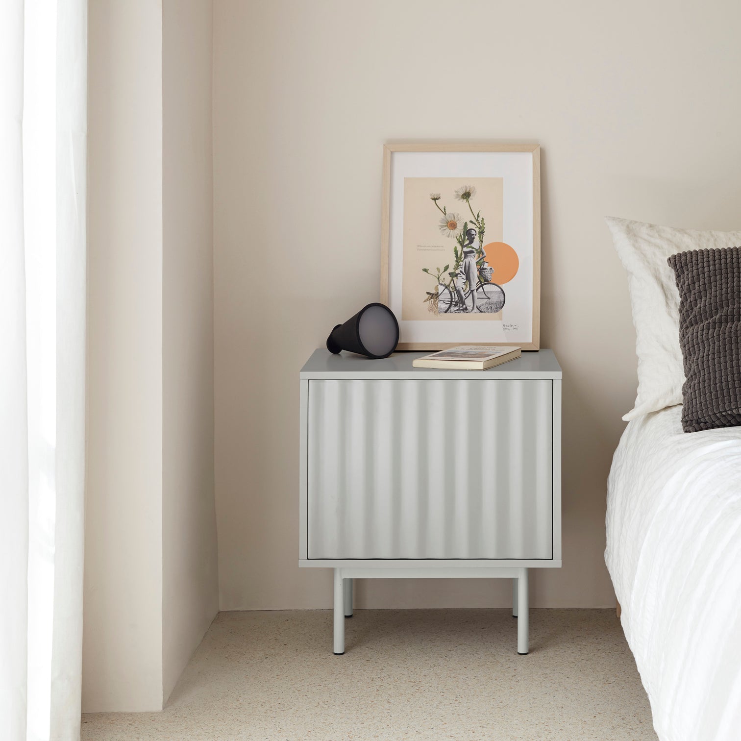 
Design Nightstand and Order Table "Sierra" - Light gray