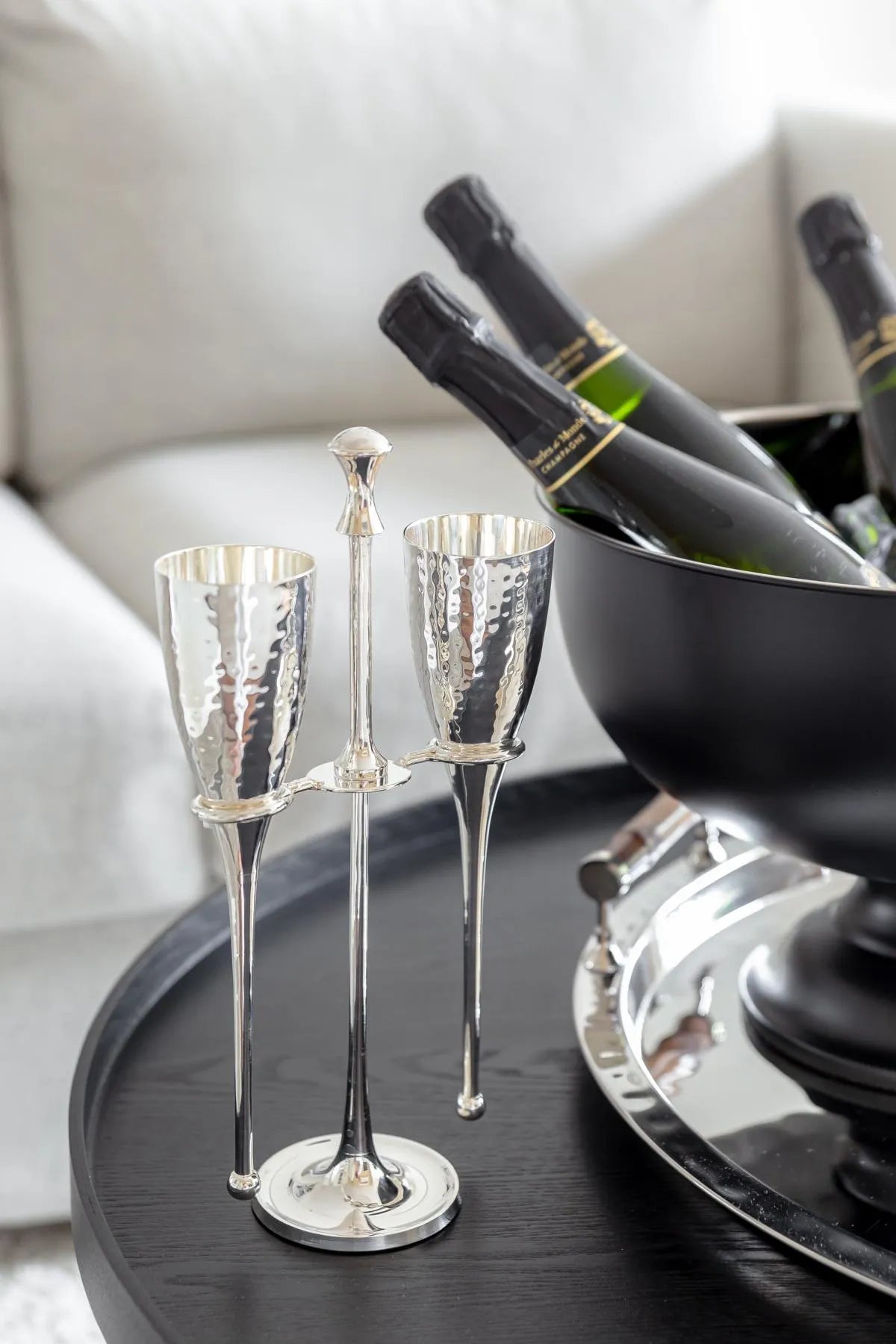 
Premium "Didi" Champagne Flutes (Set of 2) - Elegantly Silver-Plated & Tarnish-Protected