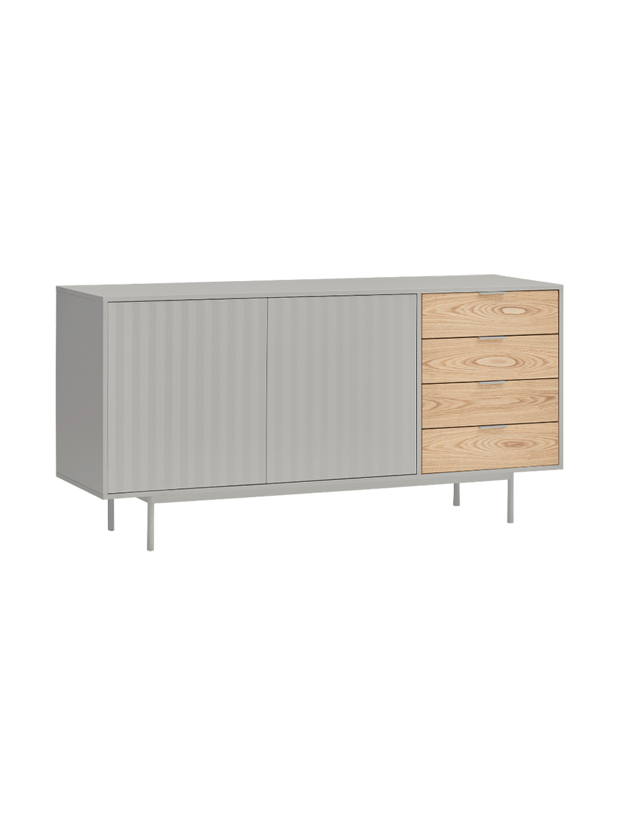 
Designer Sideboard "Sierra" - 160 x 80 cm - Light Gray / Oak