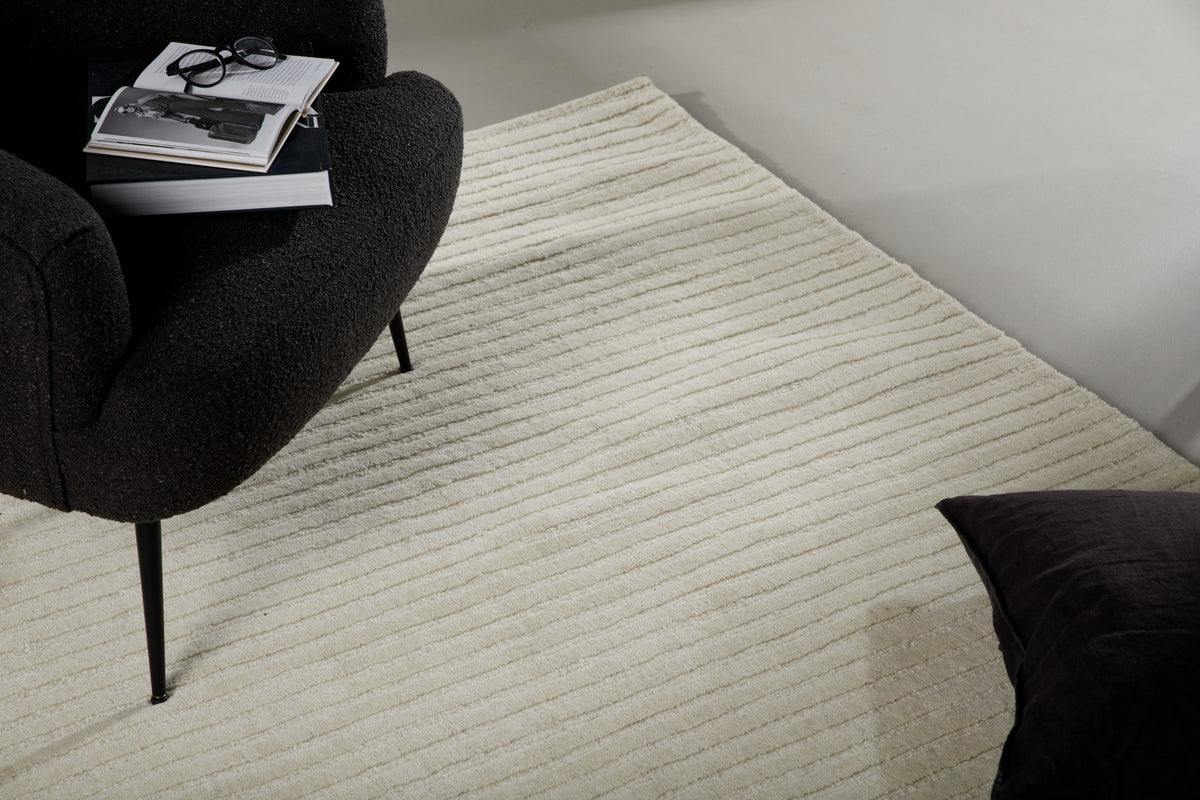 
Designer Wool Rug "Milton" - Ecru - Ecru / 160 x 230 cm