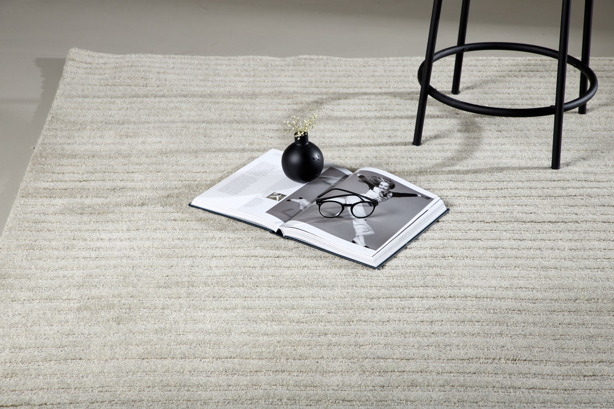 
Designer Wool Rug "Milton" - various sizes - Light gray / 160 x 230 cm