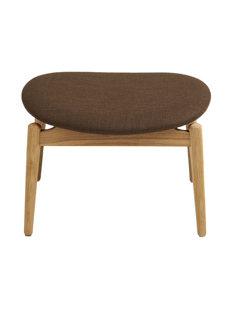 
Poltrona lounge di design in legno massello «Olvera» - con poggiapiedi / Naturale / Marrone