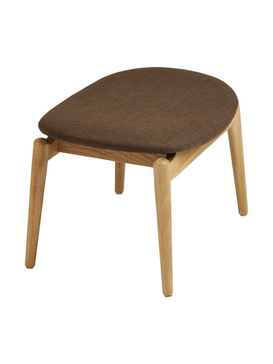 
Poltrona lounge di design in legno massello «Olvera» - con poggiapiedi / Naturale / Marrone