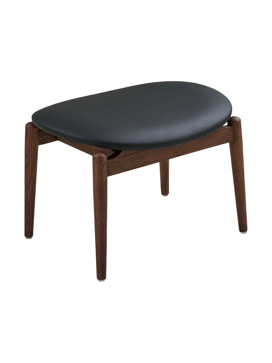 
Poltrona lounge di design in legno massello «Olvera» - con poggiapiedi / Naturale / Marrone