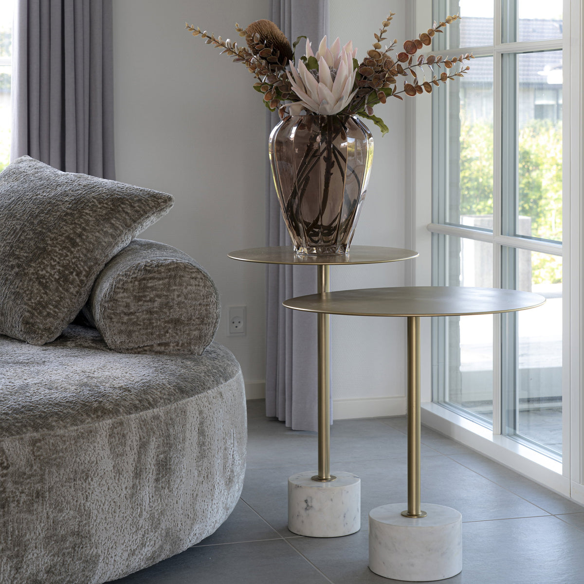
Tavolino laterale di design rotondo «Lecco» - Ø 51 x 52 cm