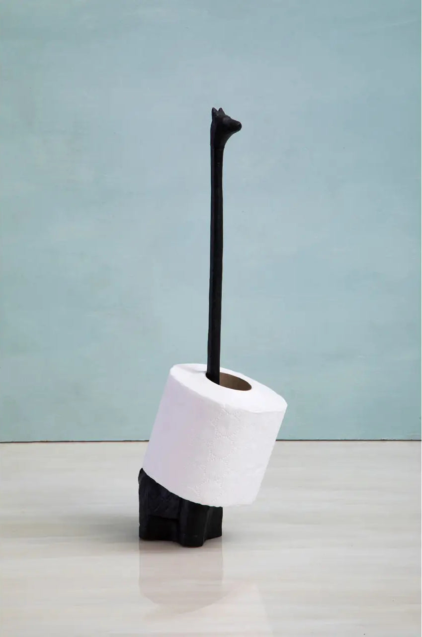 
Stylish Toilet Paper Holder "Fauna Llama" - Black