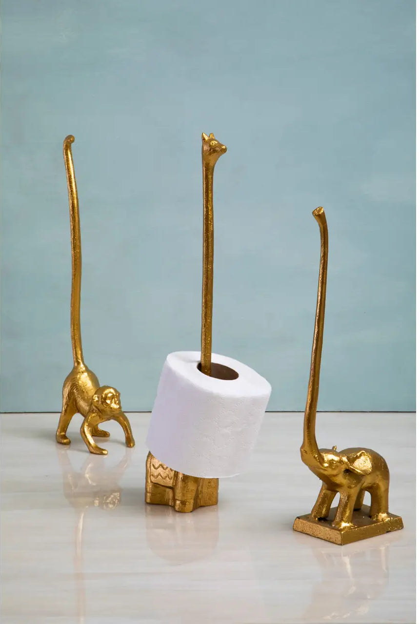 
Stylish Toilet Paper Holder "Fauna Llama" - Gold