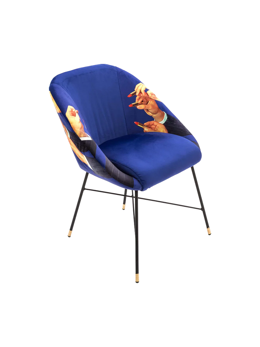 
Fauteuil rembourré design « Toiletpaper Lipsticks » - Bleu