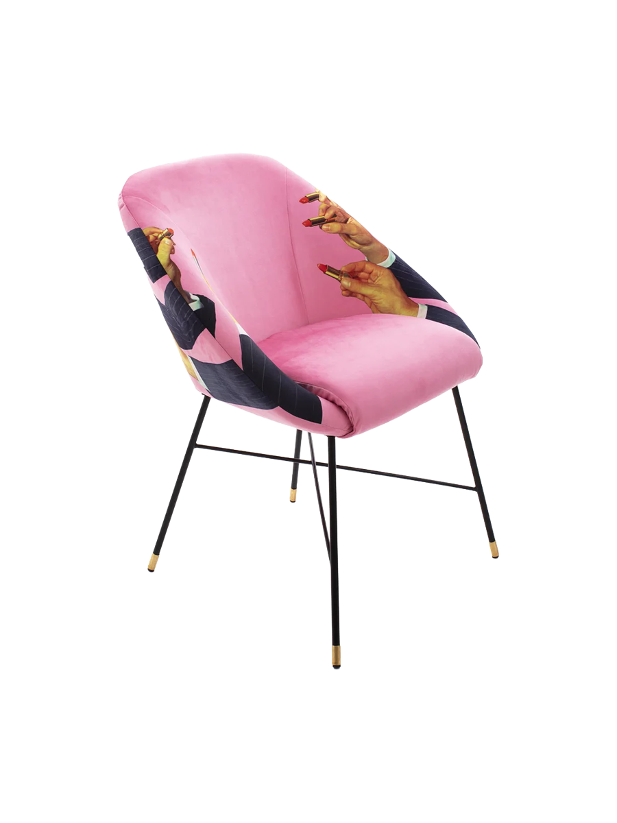 
Fauteuil rembourré design « Toiletpaper Lipsticks » - Rose