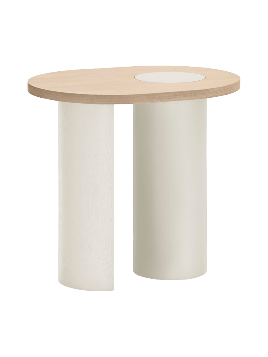 
Designer Side Table "Nori" 60 x 55 cm - Light Natural / Cream