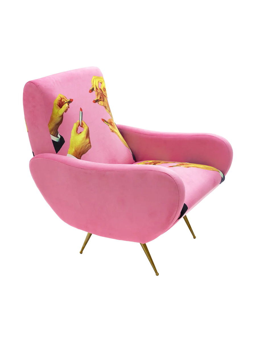 
Fauteuil design « Toiletpaper Lipstick » - Rose