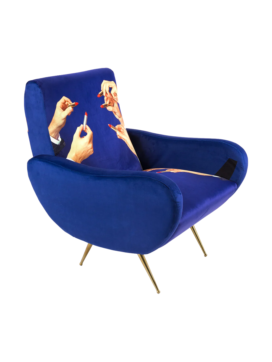 
Fauteuil design « Toiletpaper Lipstick » - Bleu