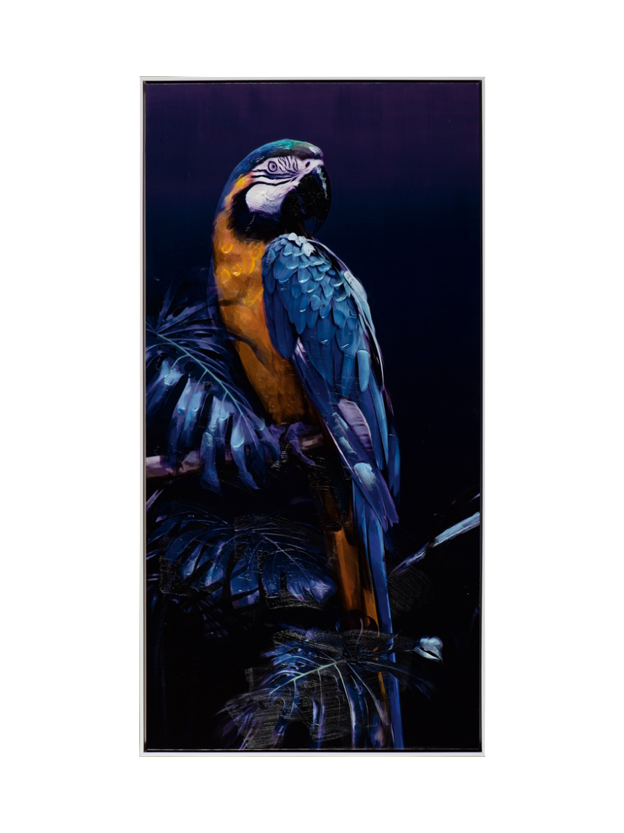 
Handgemaltes Bild „Blue Parrot II“ 62.5 x 122.5 cm
