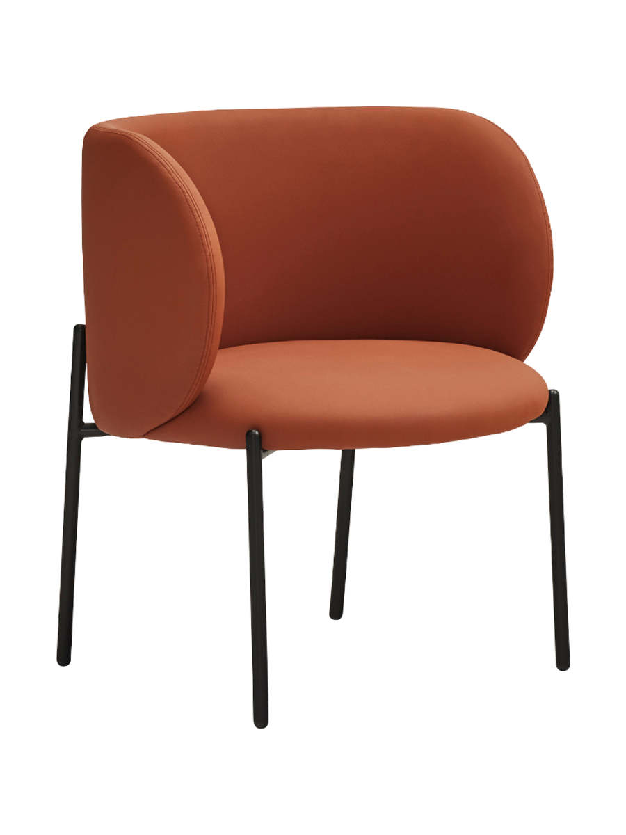 
Design Sessel „Mogi“ mit Armlehnen - Kunstleder Terracotta