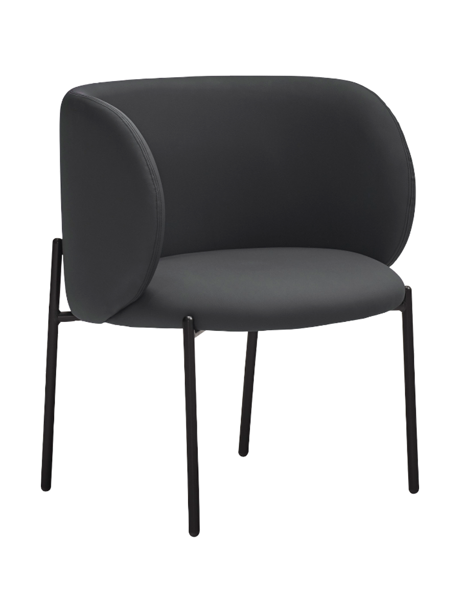 
Design Sessel „Mogi“ mit Armlehnen - Kunstleder Schwarz