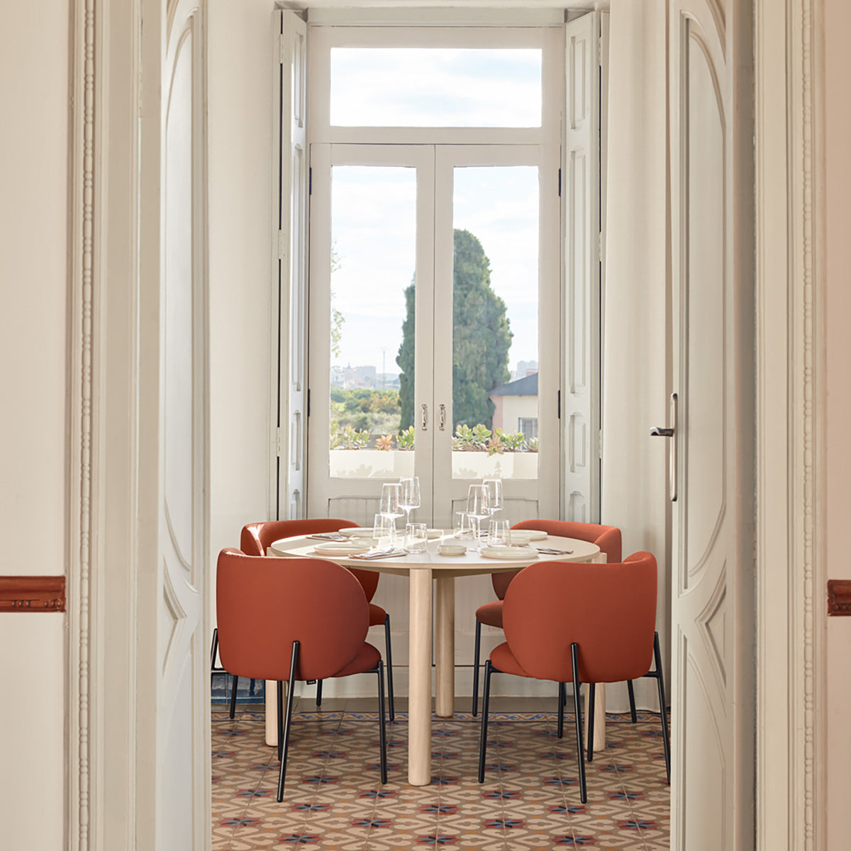 
Sedia con braccioli premium «Mogi» - Mattone