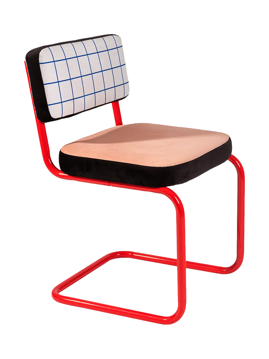 
Chaise cantilever design « Superchair Blue Grid »