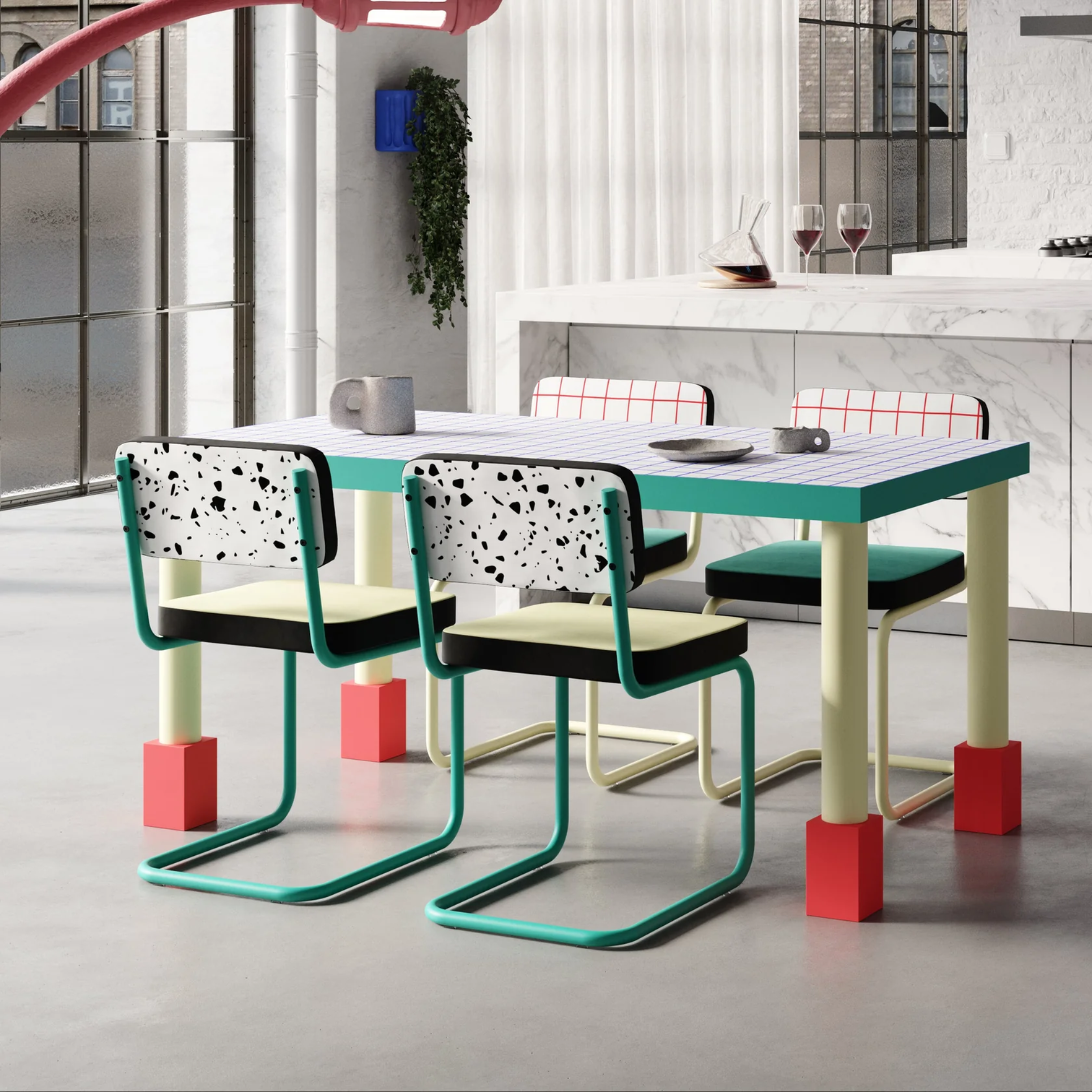 
Chaise cantilever design « Superchair Terrazzo »