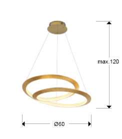 
Suspension LED design à intensité variable « Eternity » - sans télécommande / Ø 60 cm