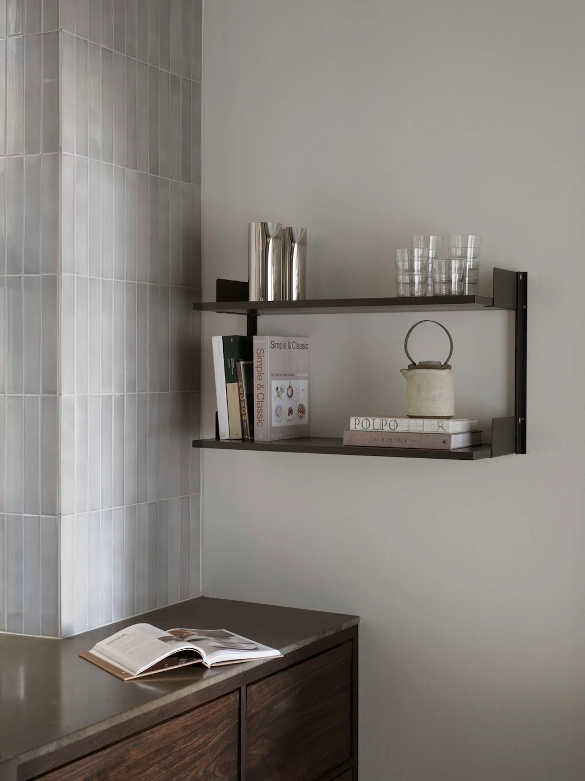 
Étagère murale modulable "New Works 450" - Chêne / Noir