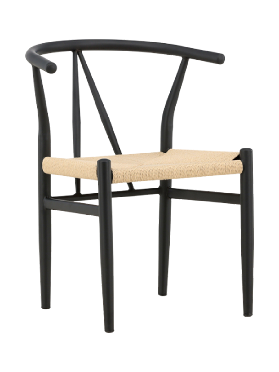 
Sedia da pranzo di design «Alfons» - Nero / Naturale