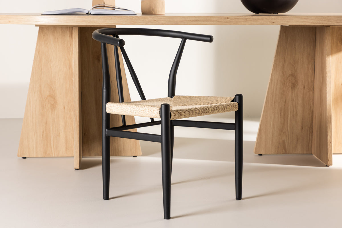 
Sedia da pranzo di design «Alfons» - Nero / Naturale