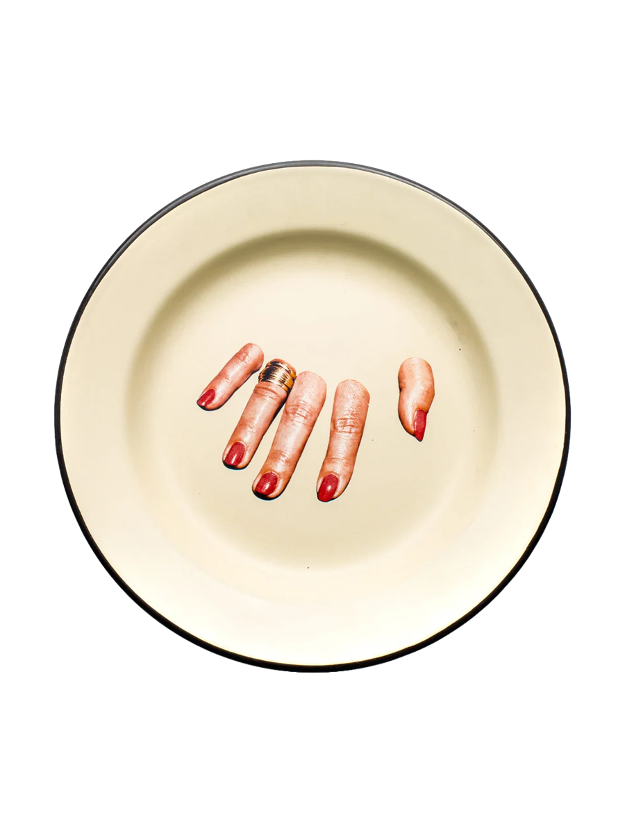 
"Toiletpaper Fingers" Enamel Dinner Plate