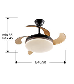 
Ventilateur de plafond haut de gamme et plafonnier LED « Vento » avec télécommande