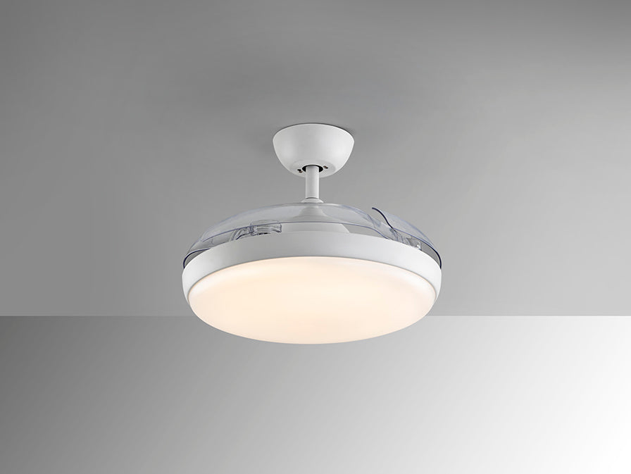 
Ventilateur de plafond haut de gamme et plafonnier LED « Venturi » avec télécommande - blanc