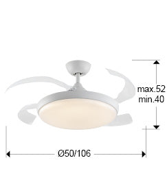 
Ventilateur de plafond haut de gamme et plafonnier LED « Venturi » avec télécommande - blanc