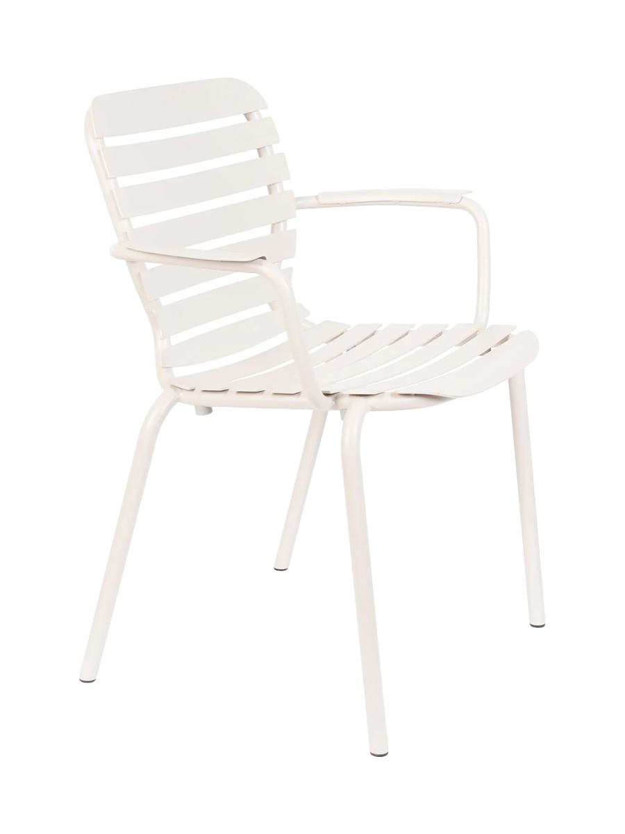 
Hochwertiger Gartenstuhl „Vondel“ mit Armlehnen - Weiss