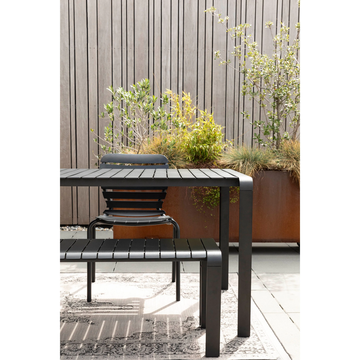 
Banc de jardin design « Vondel », différentes tailles - Noir / 130 x 45 cm