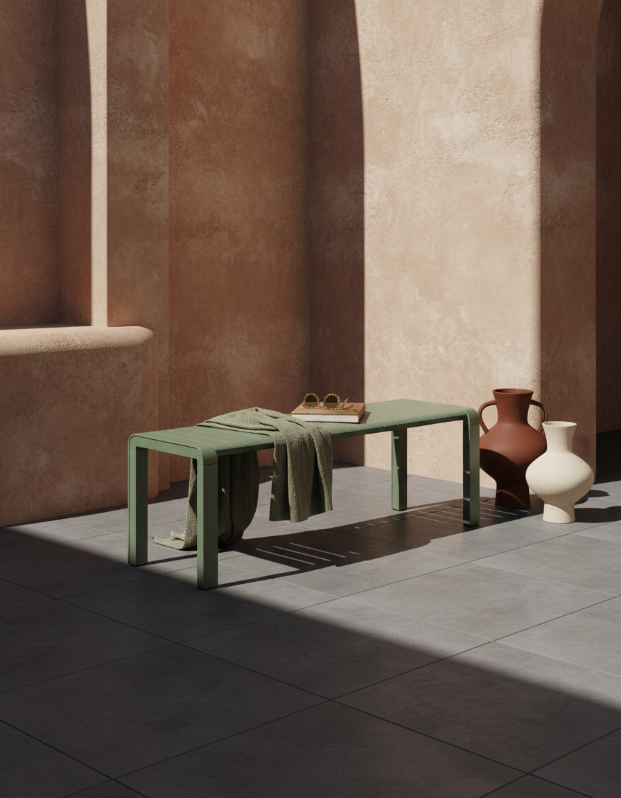 
Banc de jardin design « Vondel », différentes tailles - Vert / 130 x 45 cm