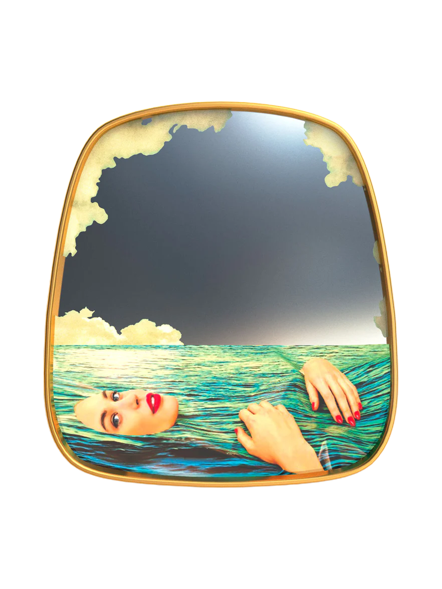 
Designer Wall Mirror "Toiletpaper Seagirl" - 54 x 59 cm