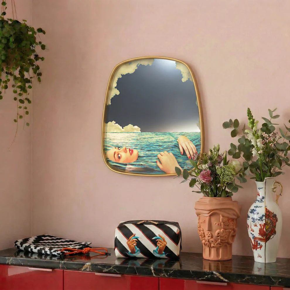 
Designer Wall Mirror "Toiletpaper Seagirl" - 54 x 59 cm