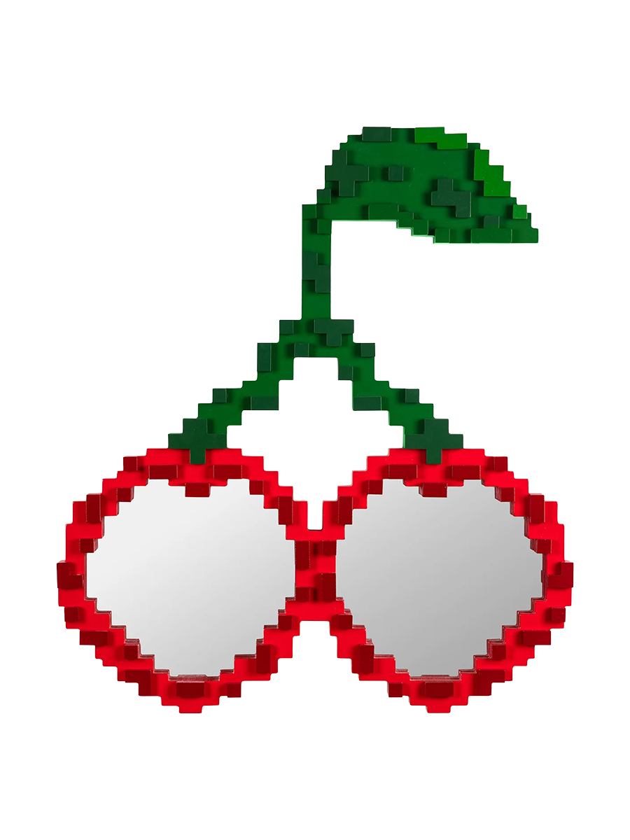 
"Pixel Cherries" Designer Wall Mirror