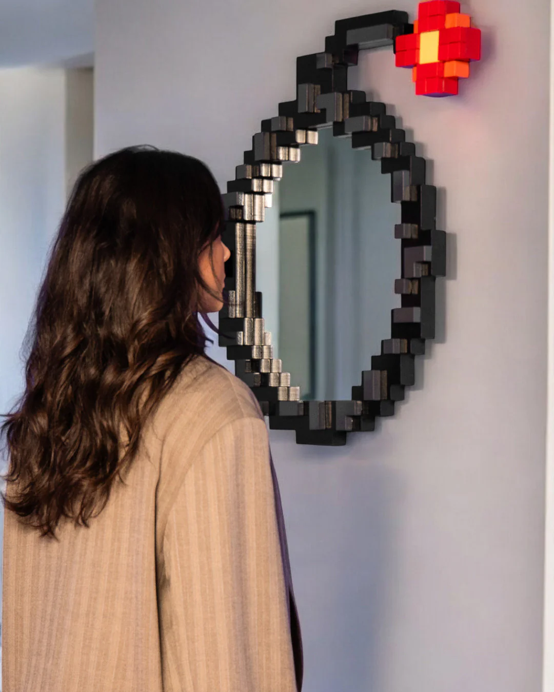 
"Pixel Bomb" Design Wall Mirror