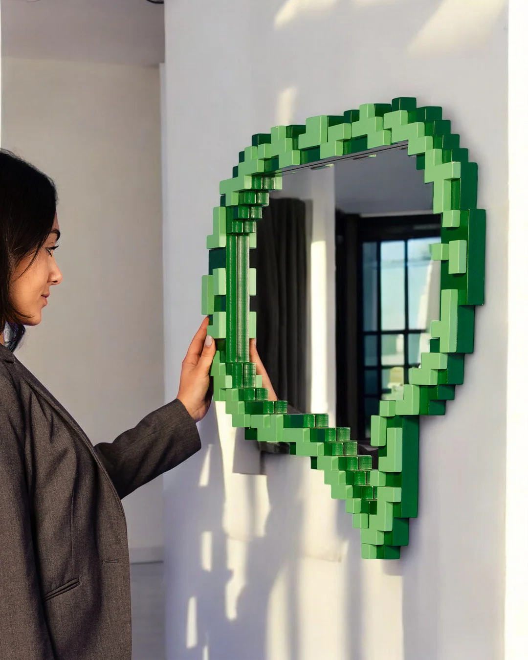 
"Pixel Message" Design Wall Mirror