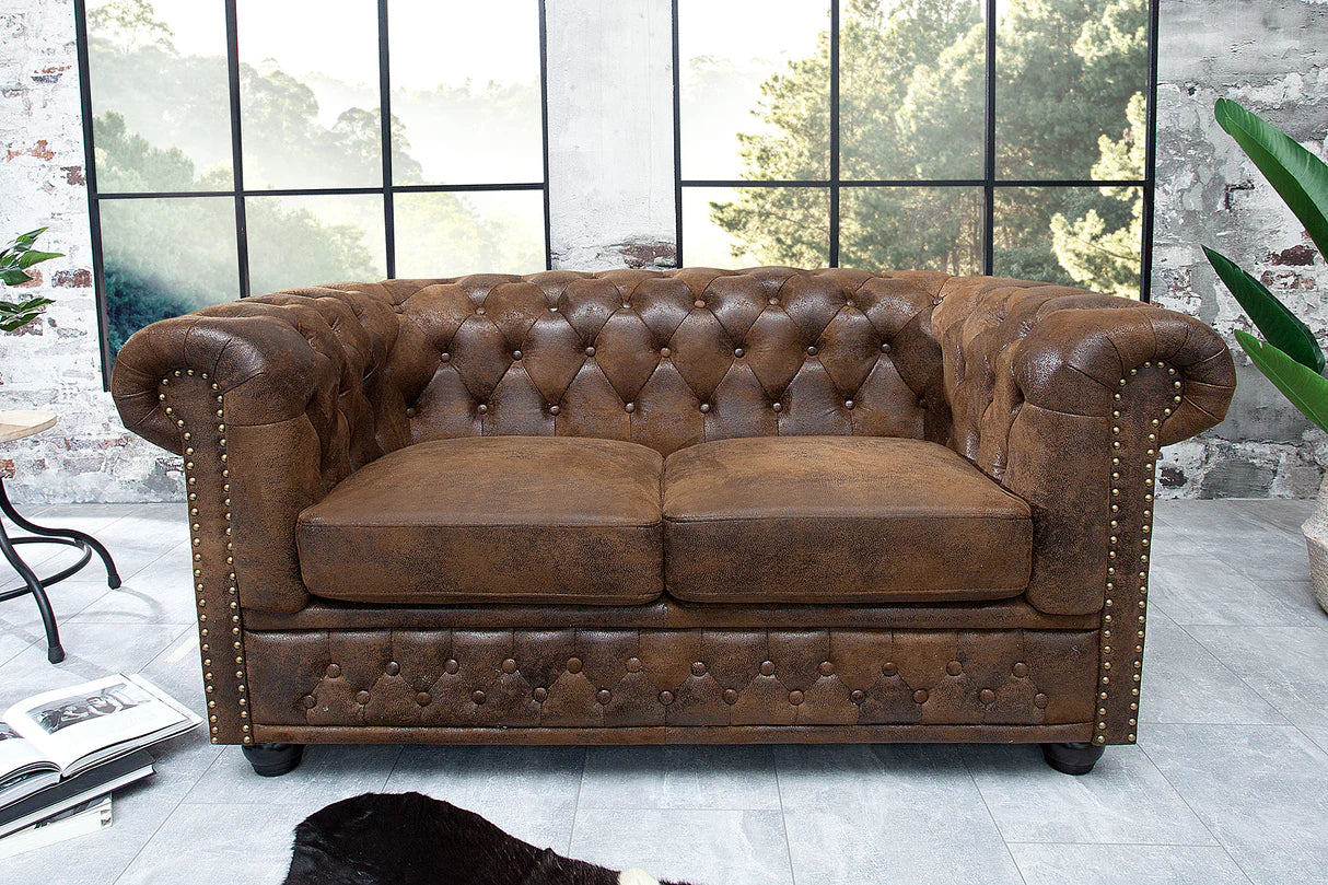 
2-Sitzer Sofa „New Chesterfield“ Vintage - Antikbraun