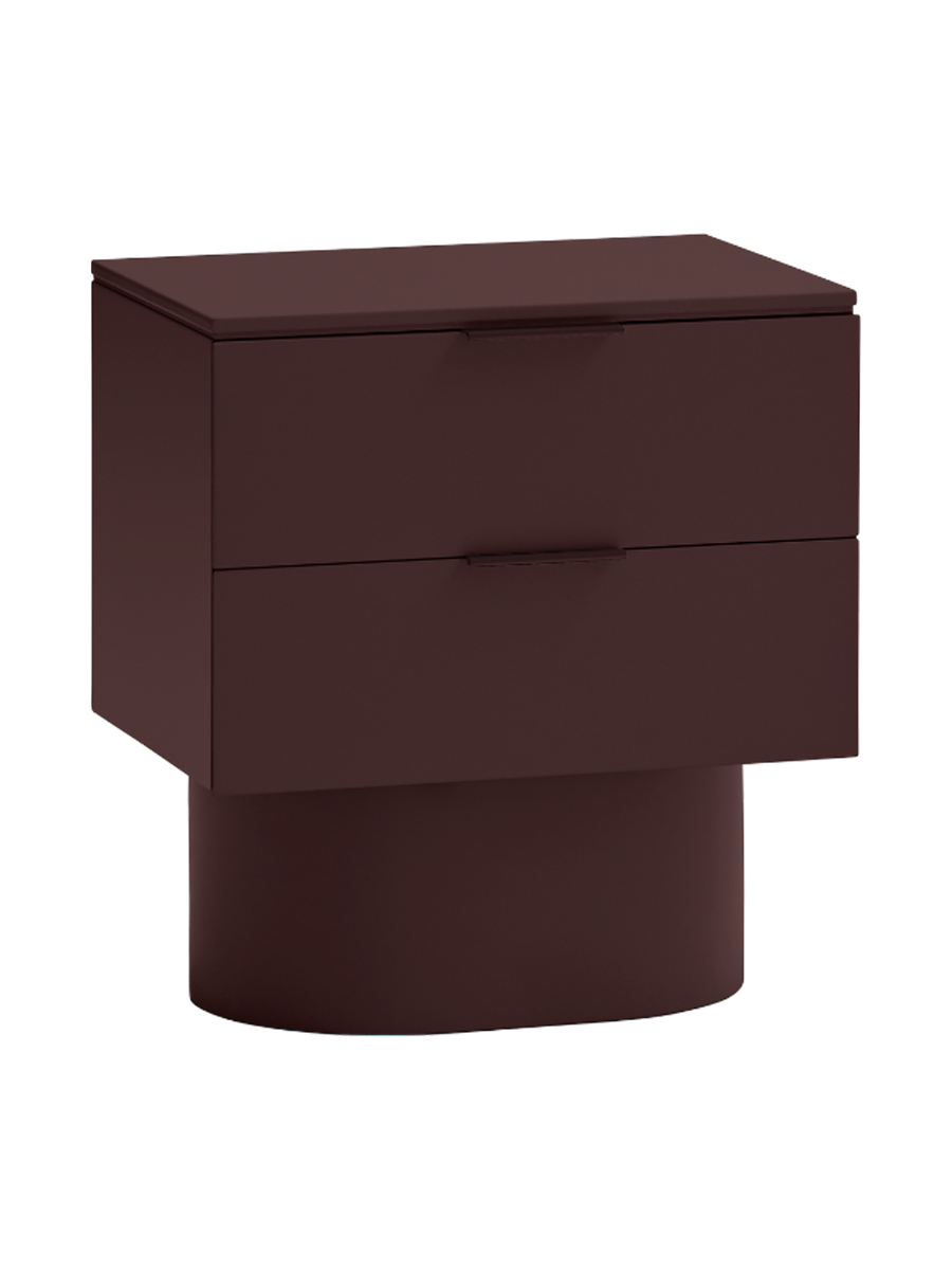 
Table d'appoint et de chevet design « Totem » - Aubergine