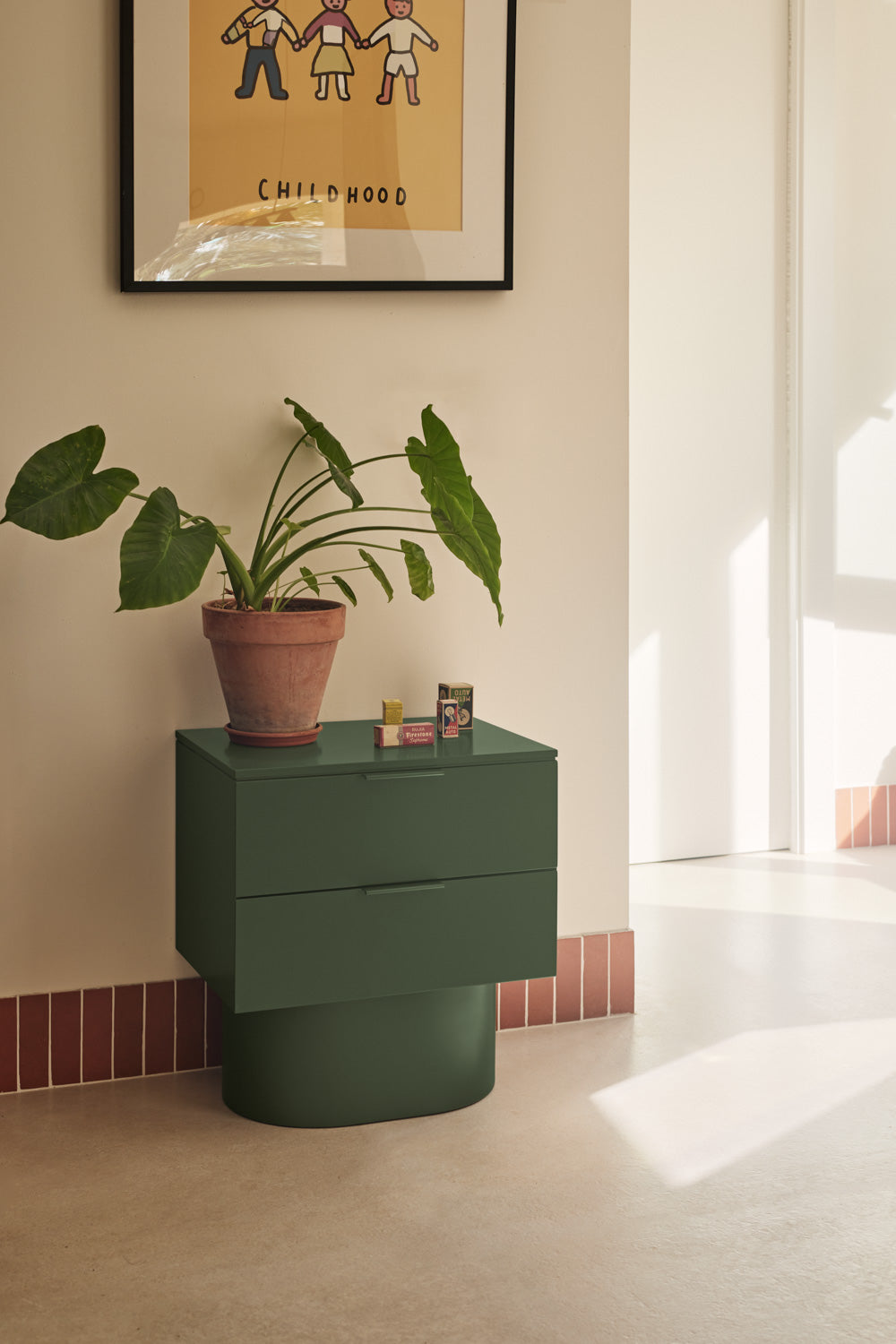 
Table d'appoint et de chevet design « Totem » - Vert