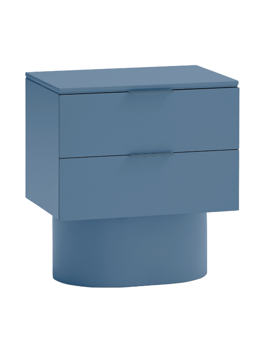 
Table d'appoint et de chevet design « Totem » - Bleu Ciel