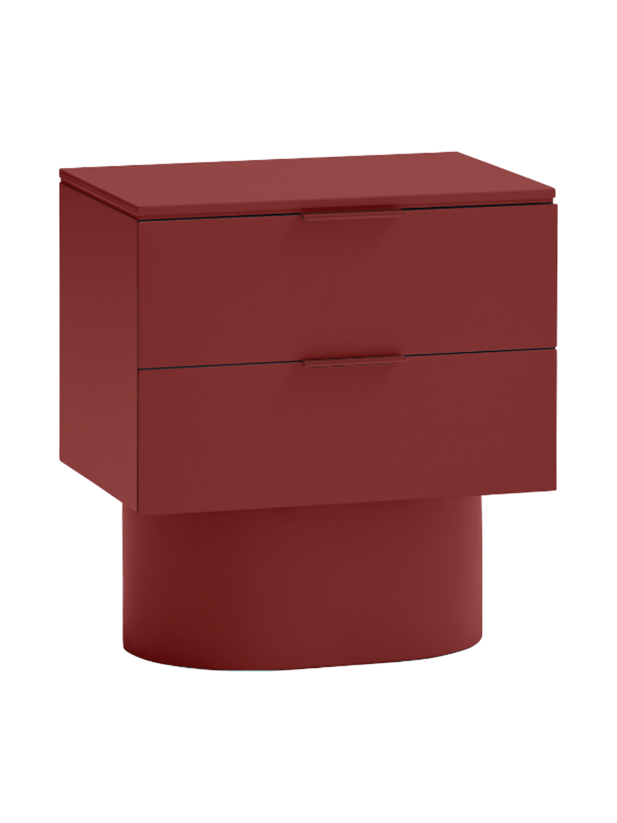 
Table d'appoint et de chevet design « Totem » - Rouge cerise