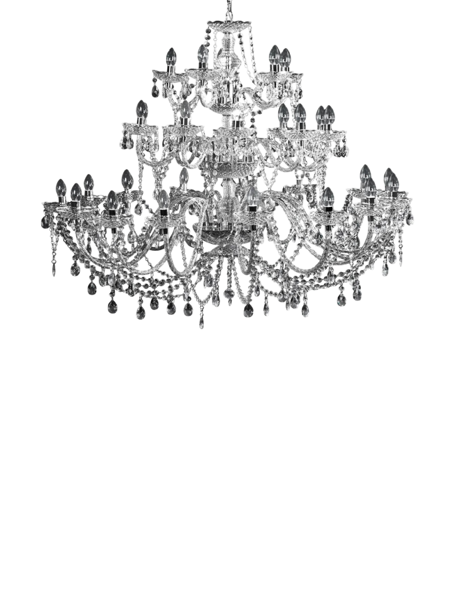 
Impressive "Diamonds" Chandelier, 30-light