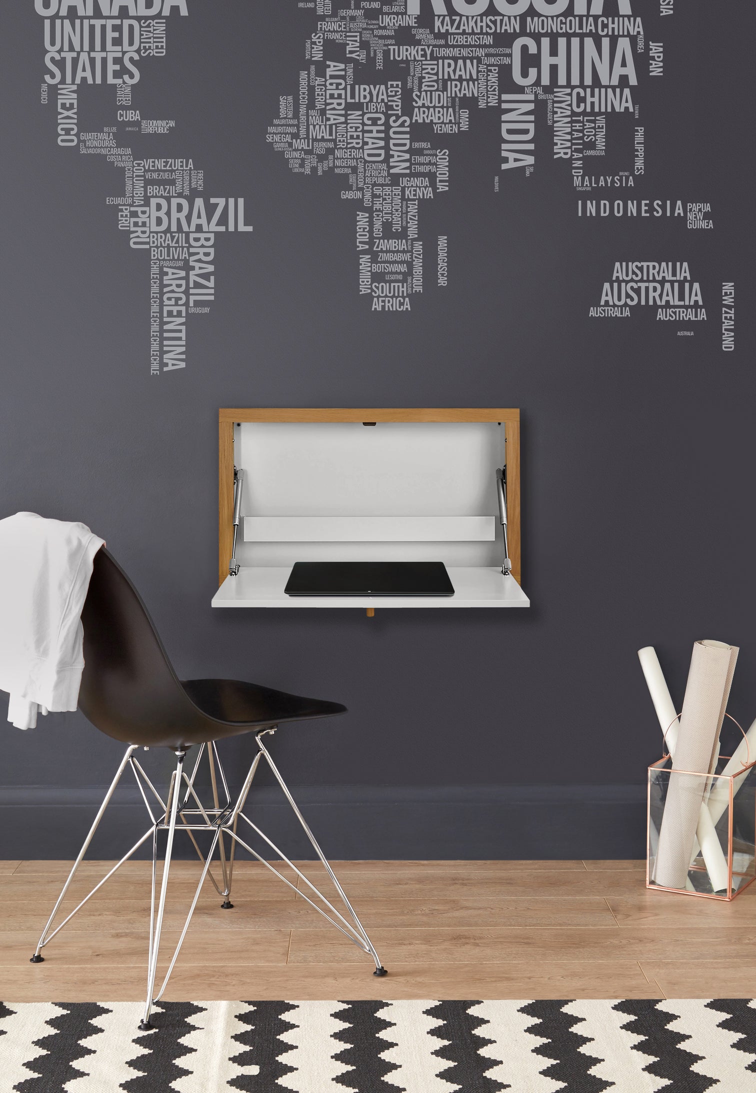 
Wall-mounted Desk "Brenda" - Natural / White