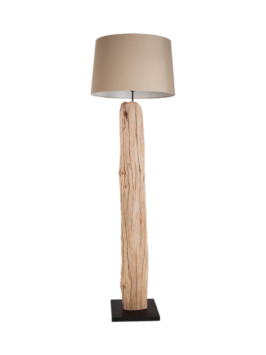 
Handmade driftwood floor lamp "Rousilique" - Beige